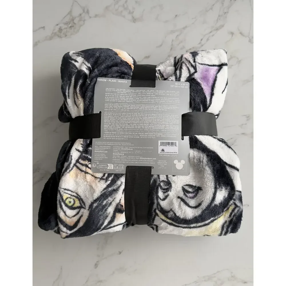 Disney Villains Sketch Art Fleece Throw Blanket 50x60 NEW